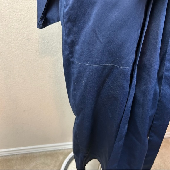 Authentic Japanese Navy Blue Gold Embroidered Kimono Robe - Picture 11 of 14